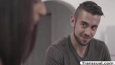 TS Khloe have some pleasure with Stepbros ramrod - 2 image