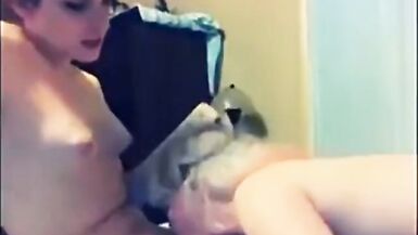 Pair of Excited Legal Age Teenager Ladyboys Jerking off jointly Cam - 15 image