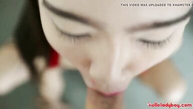 Hi transsexual - Hawt 21yo Thai Tgirl Receives Large Facial - 7 image