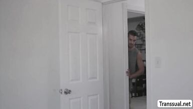 TS Khloe enjoys engulfing Stepbros bigcock - 2 image