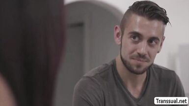 TS Khloe enjoys engulfing Stepbros bigcock - 7 image