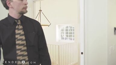 GenderX - Sexy Trans Welcomes BF Home With Her Large Rod - 4 image