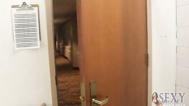 TS Sasha Strokes Acquires Jacked off and Jacks off a Stud in a Staircase! - 15 image