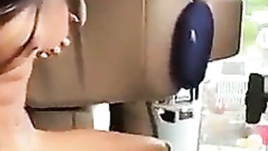 Latin Chick lady-man receives her dong sucked in public - 14 image