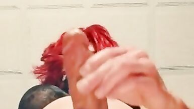 Transsexual Jerks off and Cums on your Face - 1 image