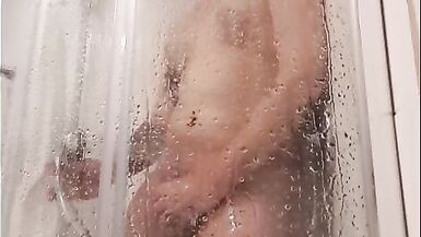 Trans Cutie Struggling with a Large Sex Tool in the Shower - 6 image