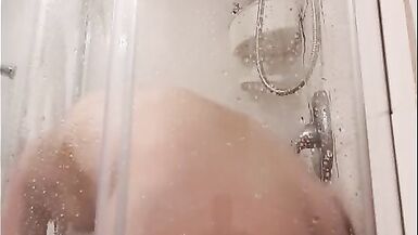 Trans Cutie Struggling with a Large Sex Tool in the Shower - 7 image