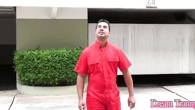 Cute T-Girl Babi Aydal Invites a Lad Up to Fuck Her - 1 image