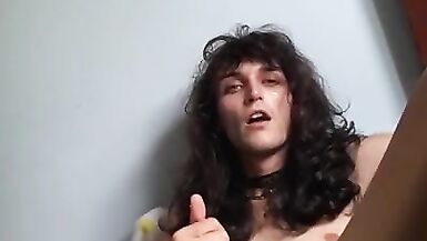 Trans Camgirl Smokin' Weed, then Playing with Myself, Masturbating my Schlong and Arse - Lady Sissy - 14 image