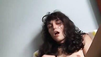 Trans Camgirl Smokin' Weed, then Playing with Myself, Masturbating my Schlong and Arse - Lady Sissy - 15 image