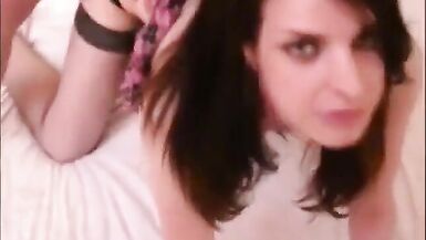 Sexy Tgirl slut enjoying her feminity in the bed - admiration by Manusha Tranny