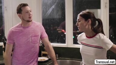 TS Natalie enjoys sucking dudes bigcock - 3 image