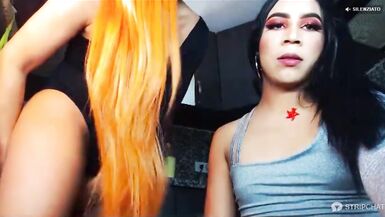 Two Beautiful Shemales Dance, Fuck, Suck, Rub, Finger Ass, Lick Asshole and Cum - 12 image