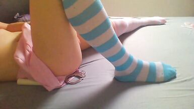 She is a very shy European Trap playing with her dick - 12 image