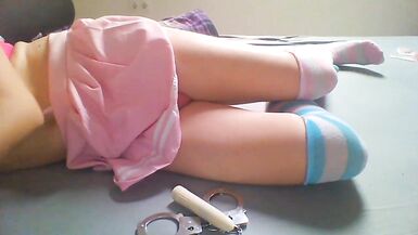 She is a very shy European Trap playing with her dick - 14 image