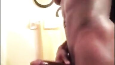 Sexy Black Tranny Jerk herself Off, Silky White Cream - 6 image