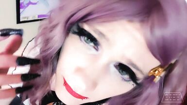 CD Kitten Milksop Playing with Black Dildo - 1 image