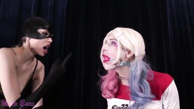 Catwoman Fucks Sissy Tgirl Harley Quinn - 1 image