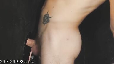 Stunning TS Woman Visiting a Glory Hole to Suck a Cock and get Fucked in the Ass - 11 image