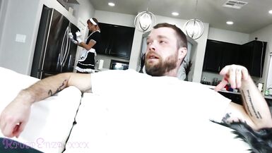 Cum-hungry Sissy Tgirl Maid Sucks and Fucks Biker Dad - 1 image