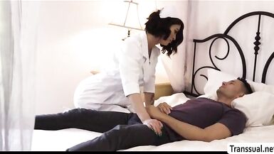 TS Domino loves riding her Patients cock