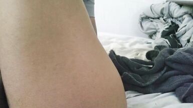 Transgender Slut Rides Dildo, Experiments with Camera Angles and Objects, and Strokes herself - 14 image