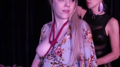 TS Sissy Bimbo Pussy Whips Blonde Rope Kitten