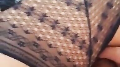 candice gets fucked doggy style, her lover cums on her but - 8 image