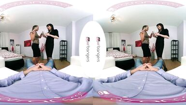 VRB TRANS new Year's Bareback Threesome with Bailey Paris VR Porn - 1 image