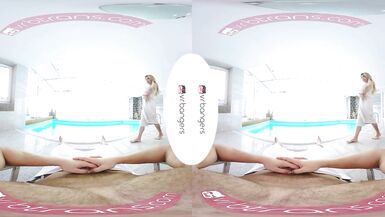 VRB TRANS Cock Adventure with Hot Eva Paradis by the Pool VR Porn - 1 image