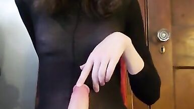 Big Dick Tgirl Rose Marie Cums all over herself - 5 image