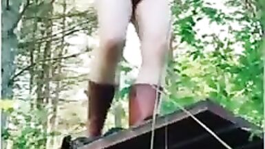 Pretty trannys masturbate outdoor - 8 image