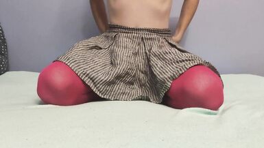 Femboy Crossdresser Fucks his Ass with Toys and Cums