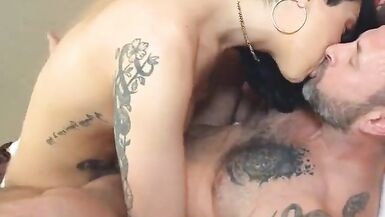 Nice older TS with big tits fucking a lucky guy - 13 image