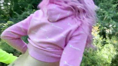 Brabie Tranny get Fucked Bareback Outdoors - 14 image