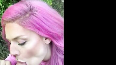 Brabie Tranny get Fucked Bareback Outdoors - 4 image