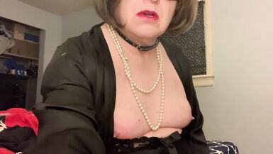 Sissy Slut Pumps Titties, Smokes and Cums