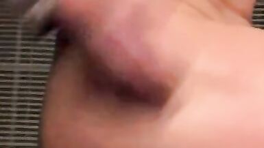 Horny Trans Sissy Slut goes outside in Panties, Open Blinds Rides Dildo 4 U - 12 image