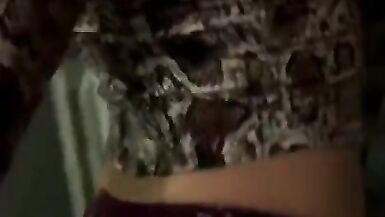 Horny Trans Sissy Slut goes outside in Panties, Open Blinds Rides Dildo 4 U - 2 image