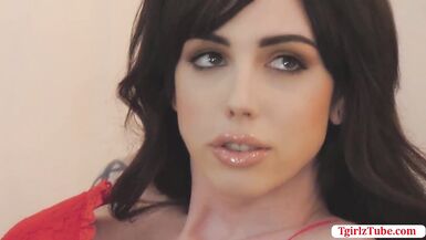 Busty shemale Annabelle gets barebacked - 2 image