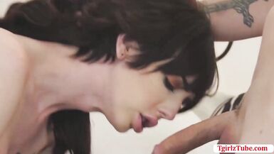 Busty shemale Annabelle gets barebacked - 7 image