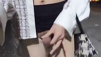 very cute chinese CD walking the streets at night - 10 image