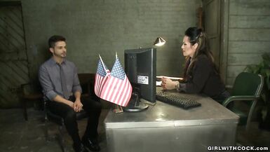 Corrupted shemale cop fucks man - 2 image