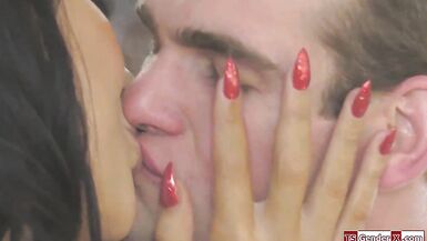 Busty trans Chanel Santini anal fucks bf - 2 image