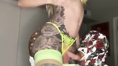 TS Luna Foreplay with Masked BBC - 3 image