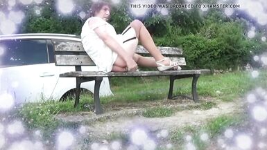 transgender anal dildo in outdoor  1