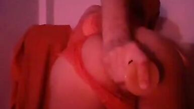 Blonde Shemale Riding a Dildo and Moaning a Lot - 8 image