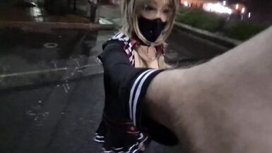Masked Sissy Flashing at the Train Station - 13 image