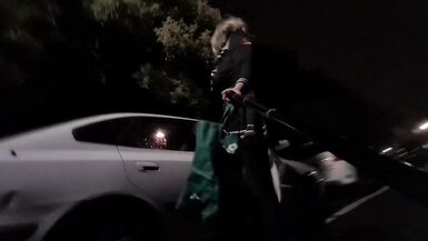 Masked Sissy Flashing at the Train Station - 14 image