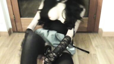 Sissy get Ass Dildoed and Cum Handsfree in Chastity Cage - 8 image